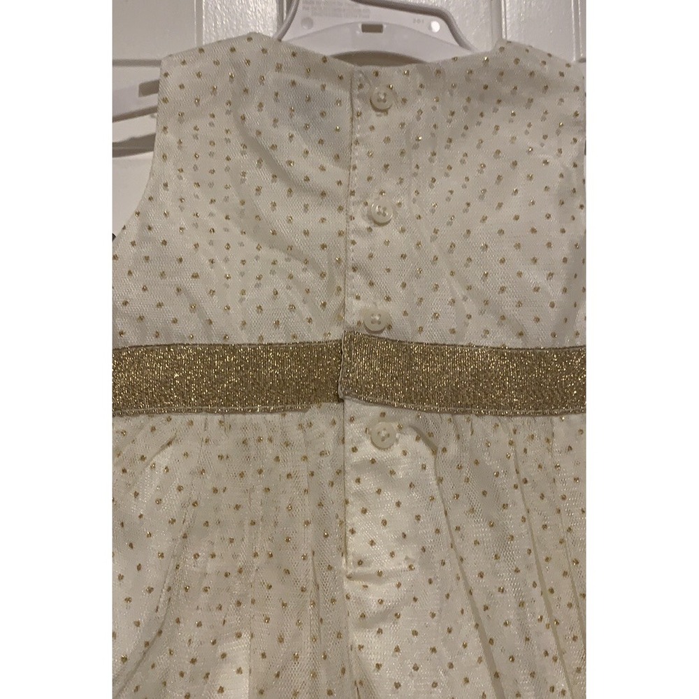 New Special Occasion Dress Carter's Just One You Gold Polka Dot  Size 3M Wedding - Picture 4 of 5